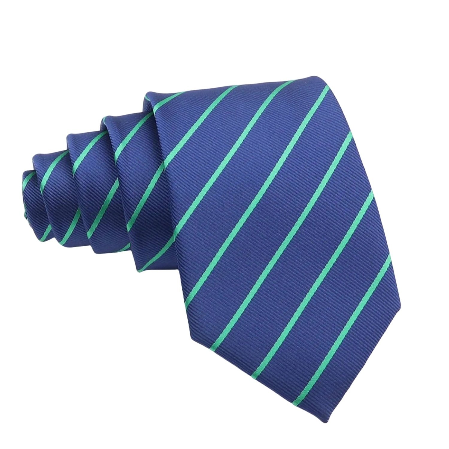 Blue With White Striped Necktie