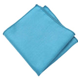 Teal Herringbone Pocket Square