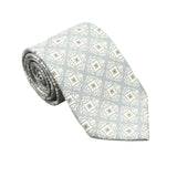 Light Blue White Geometric Necktie