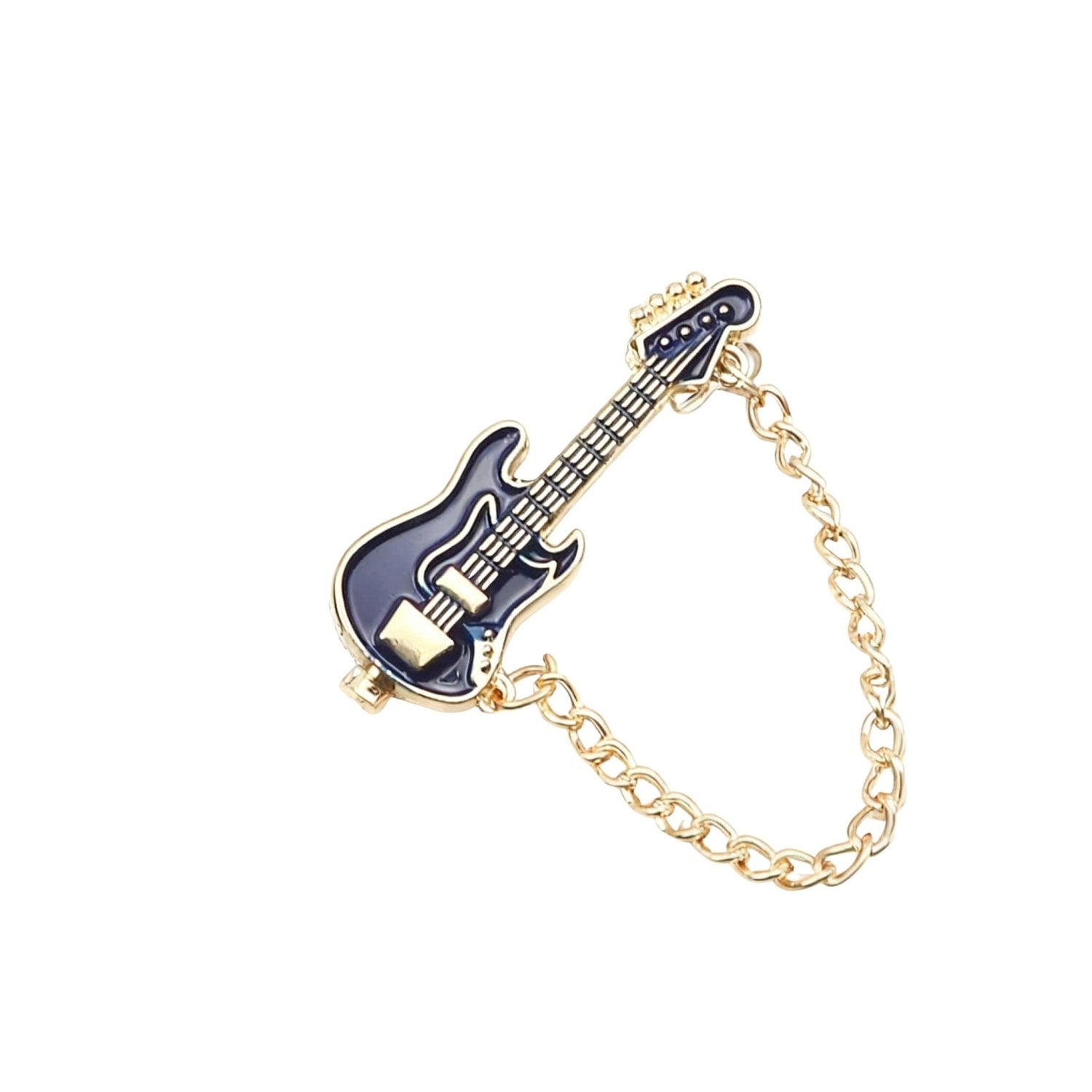 Blue With Gold Guitar Tie Pin