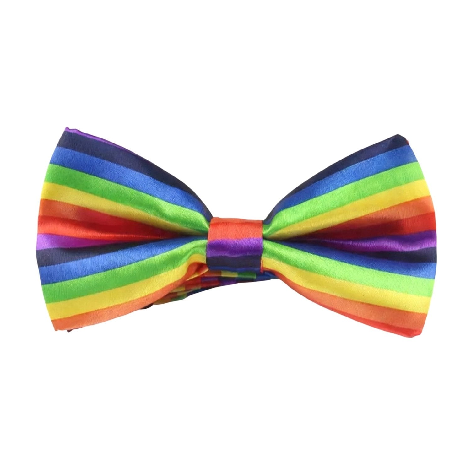 Black With Rainbow Striped Bowtie