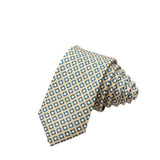 Beige Blue Floral Necktie