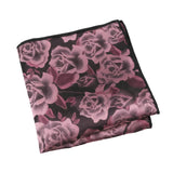 Black Rose Floral Pocket Square