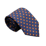 Navy Blue Red Floral Necktie