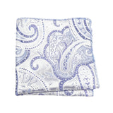 Silver Blue Paisley Pocket Square