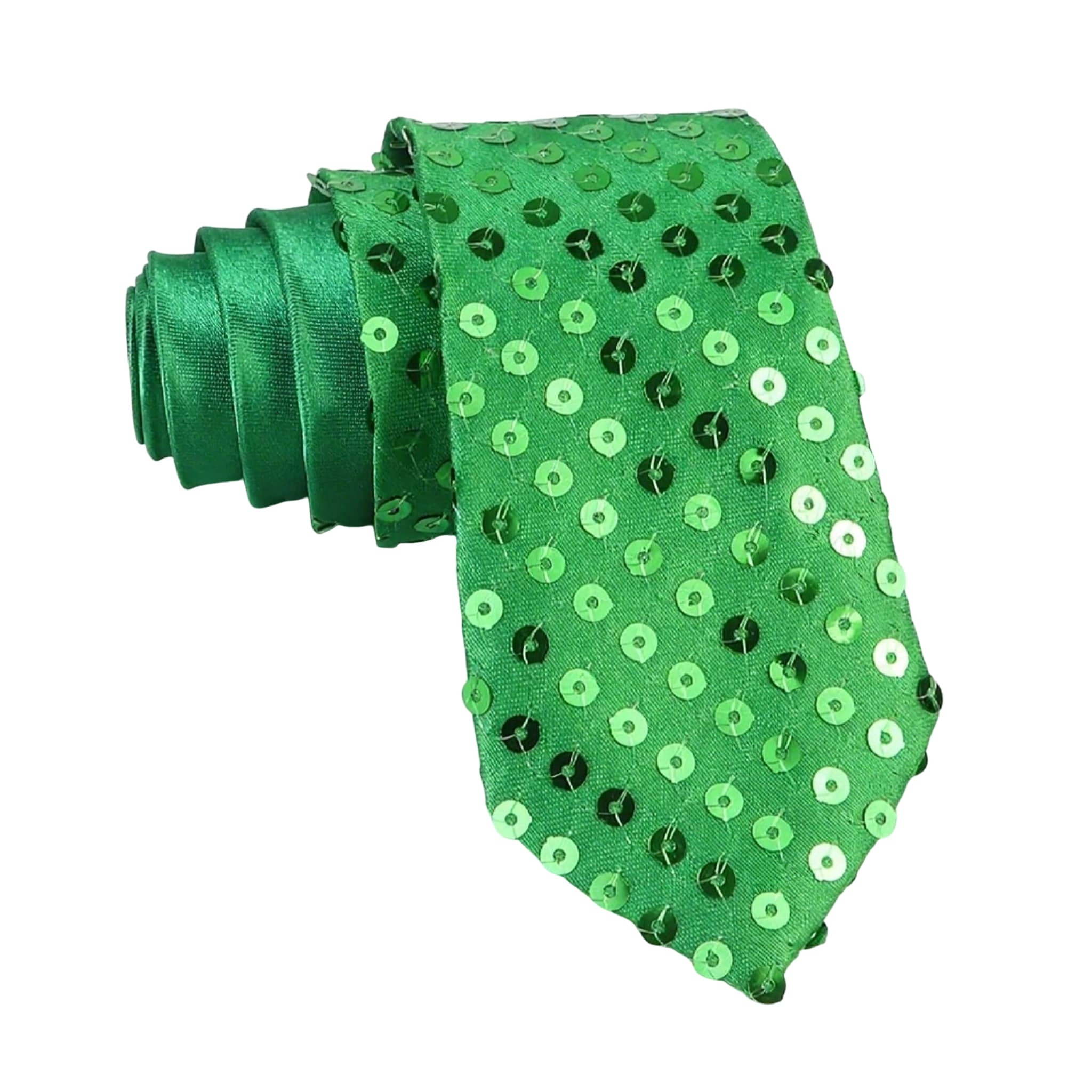 Green Black Sequin Necktie