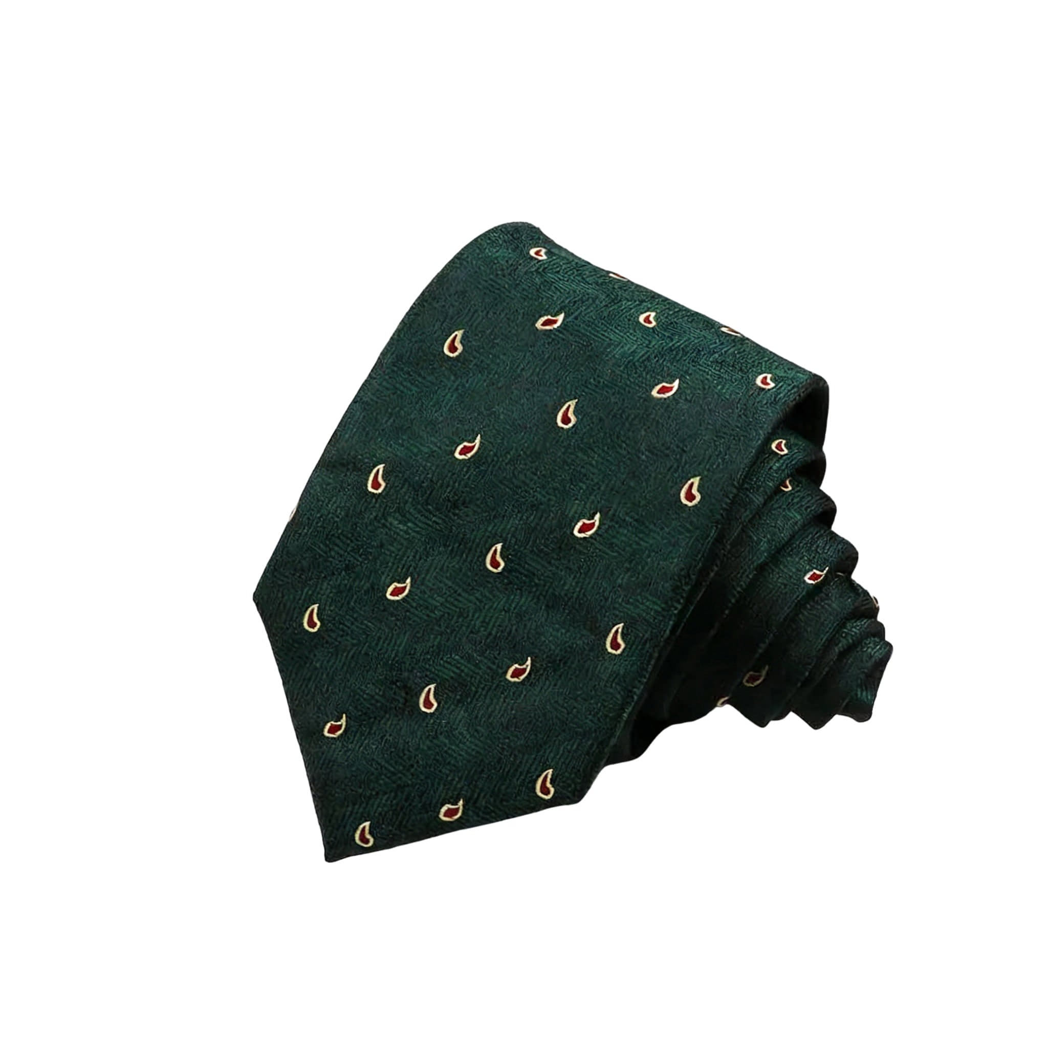 Green Red Paisley Necktie