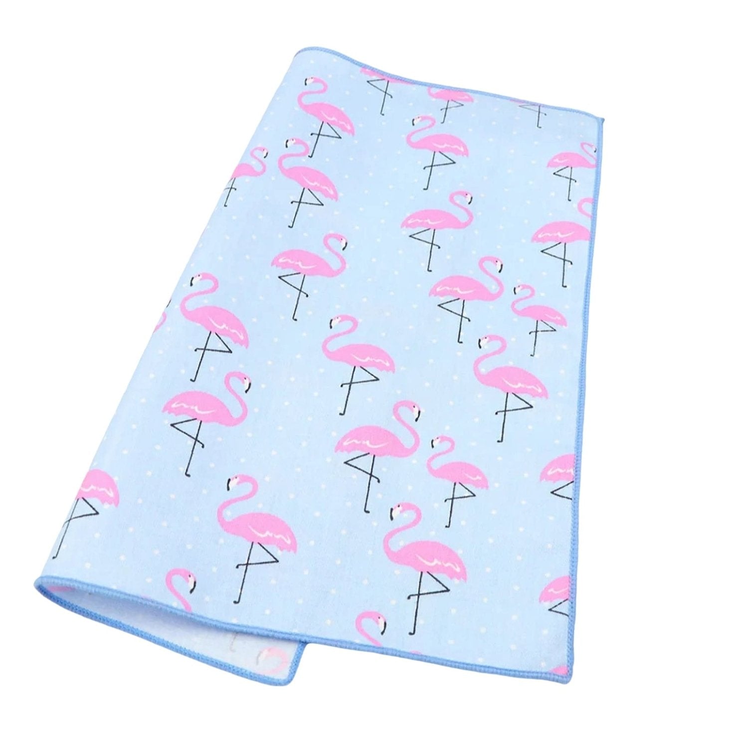 Light Blue with Pink Flamingos & Dots Necktie