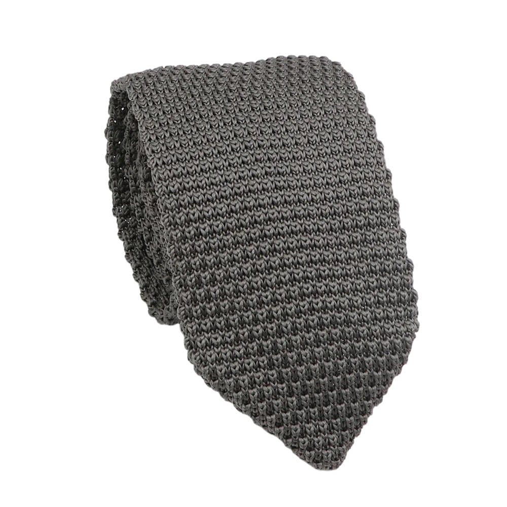 Gray Solid Necktie