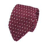 Burgundy White Dot Knitted Necktie