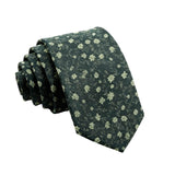 Dark Green Green Floral Necktie