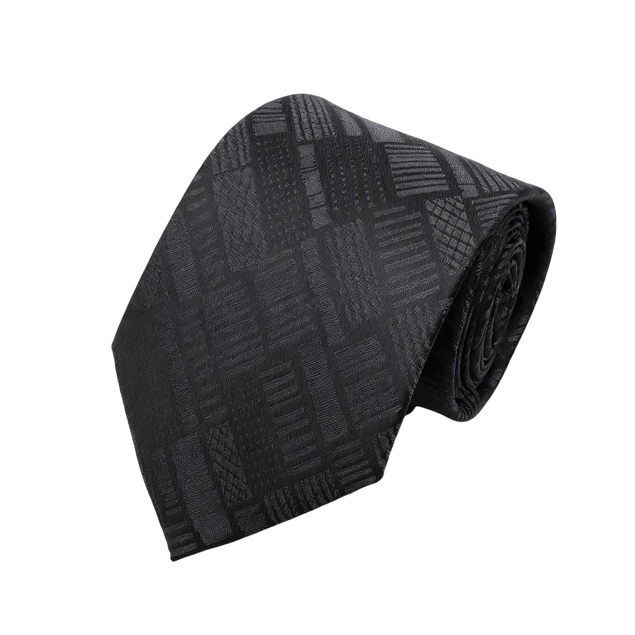 Black Gray Geometric Necktie
