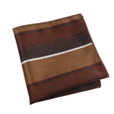 Brown White Striped Pocket Square