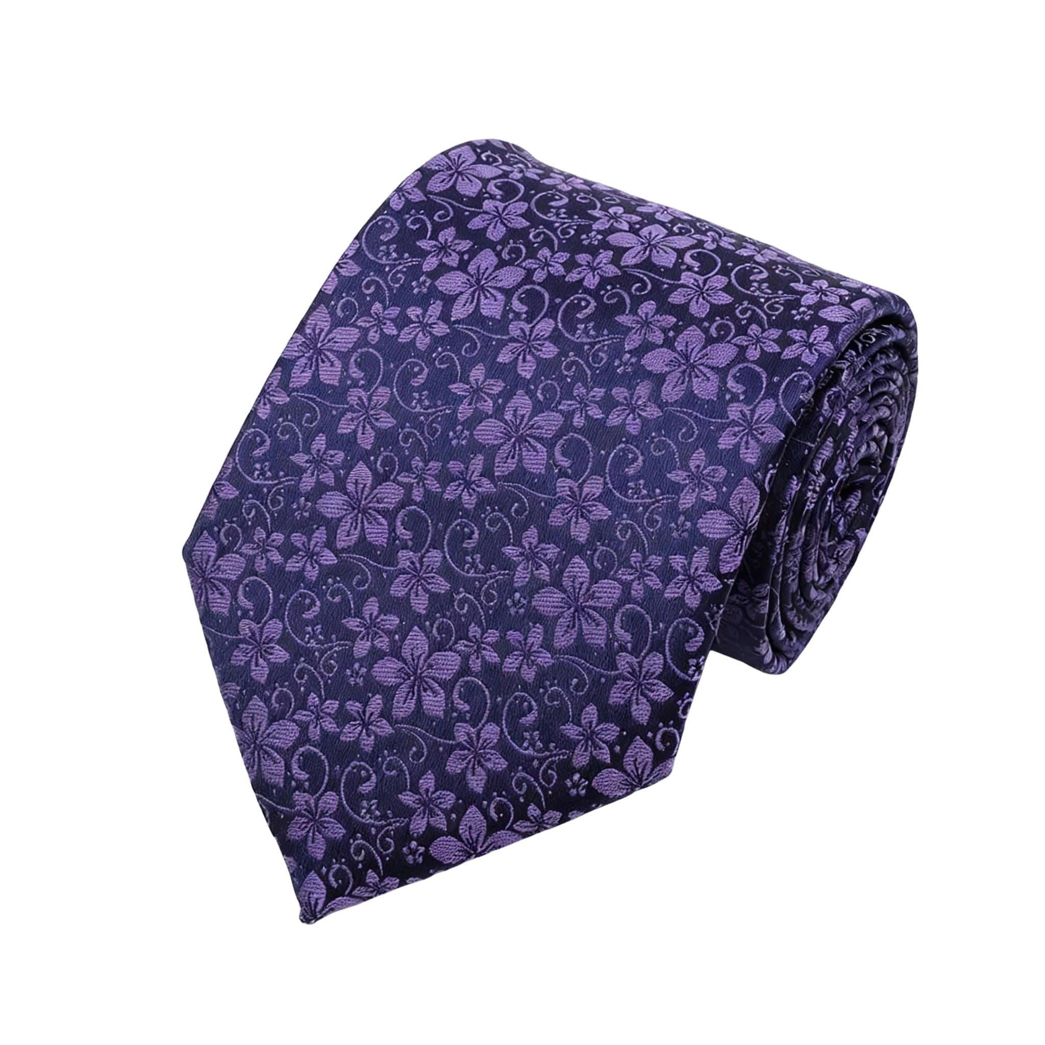 Purple Purple Floral Necktie