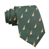 Dark Green Brown Bird Necktie