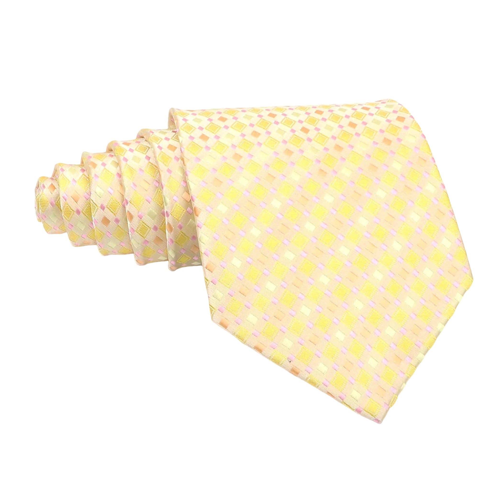 Yellow Pink Geometric Necktie