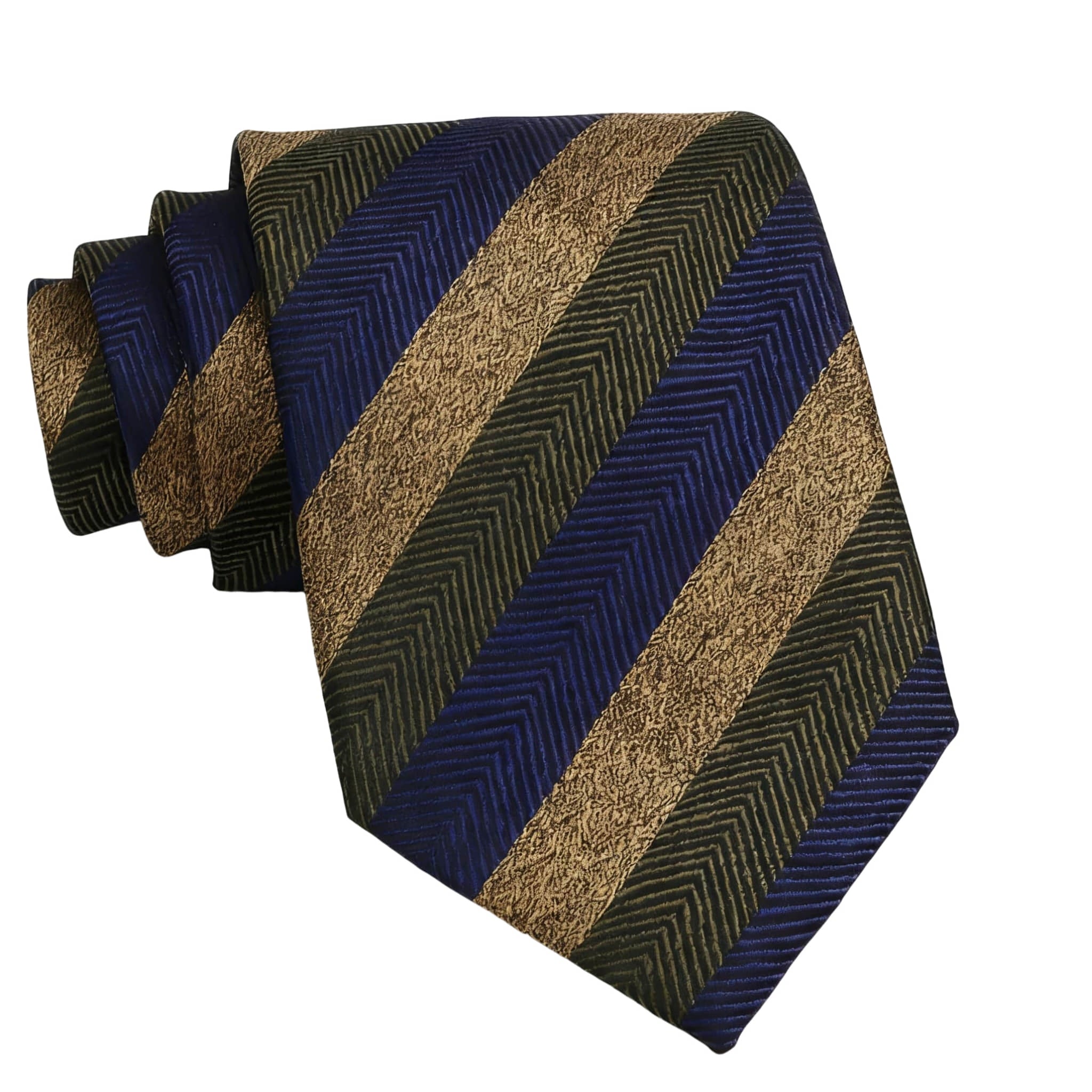 Olive Blue Striped Necktie