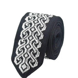 Black White Pattern Knitted Tie