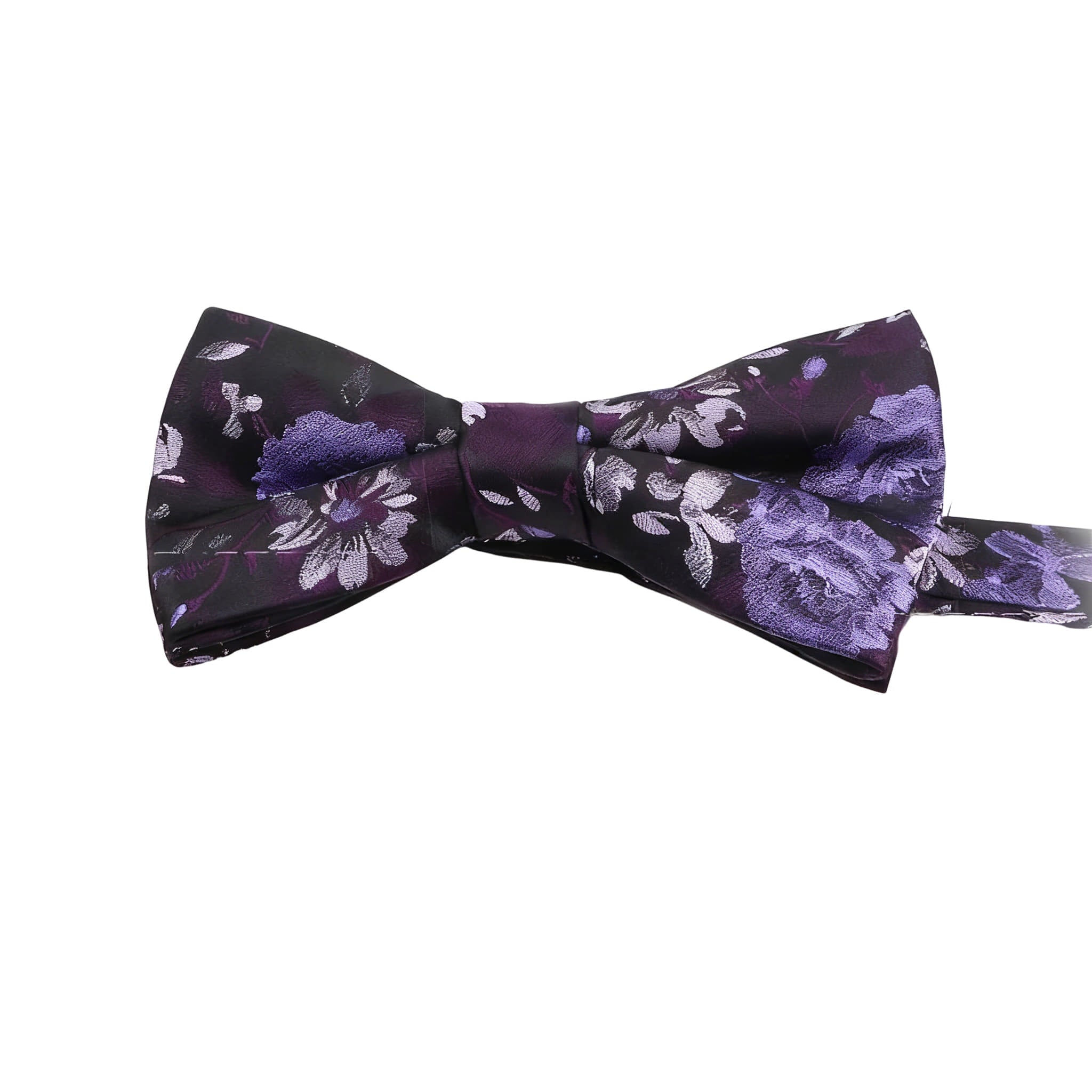Black Purple Floral Bowtie