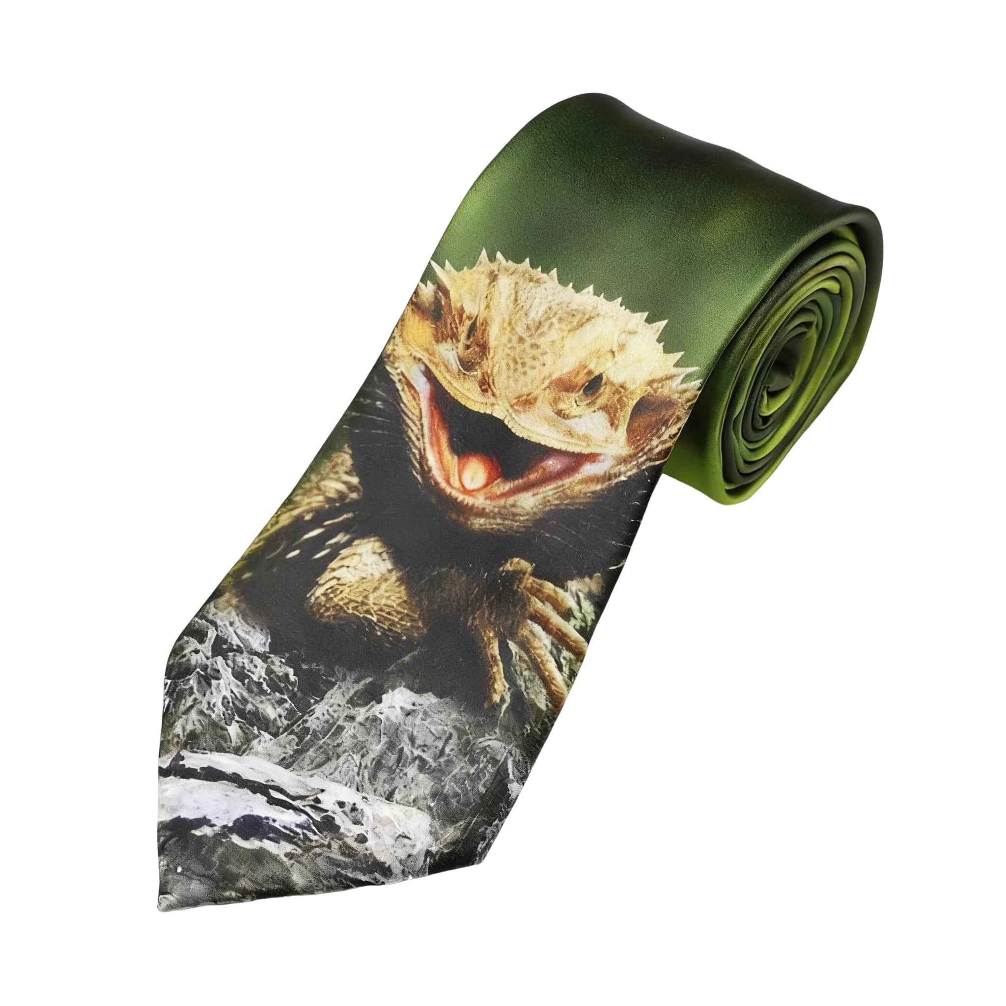Green Brown Lizard Necktie