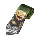 Green Brown Lizard Necktie