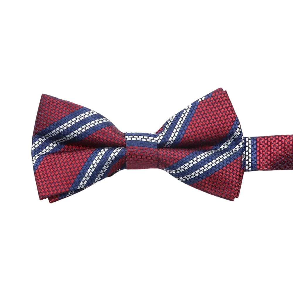 Red Blue Striped Bowtie