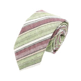 Green Burgundy Striped Necktie