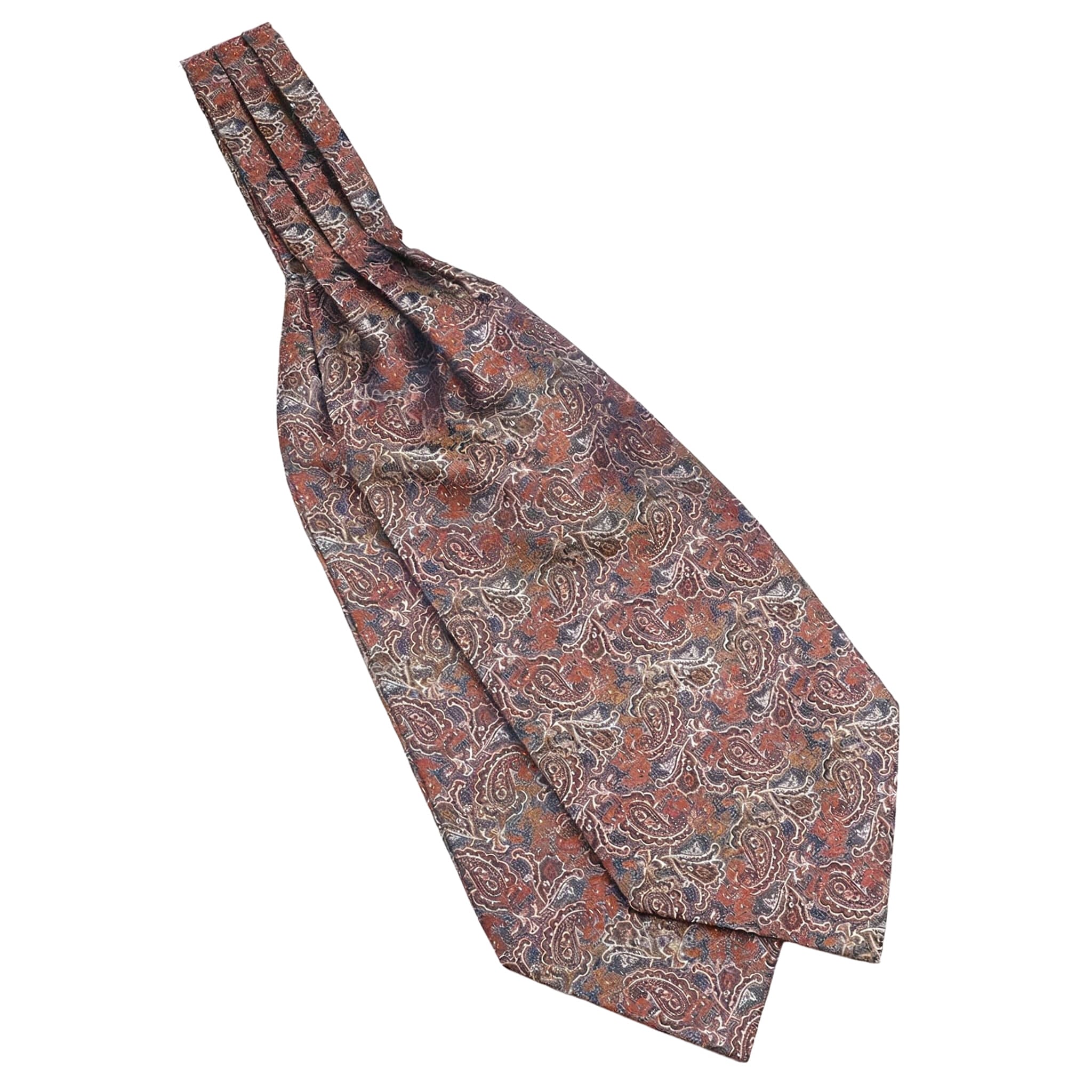 Brown Blue Paisley Ascot