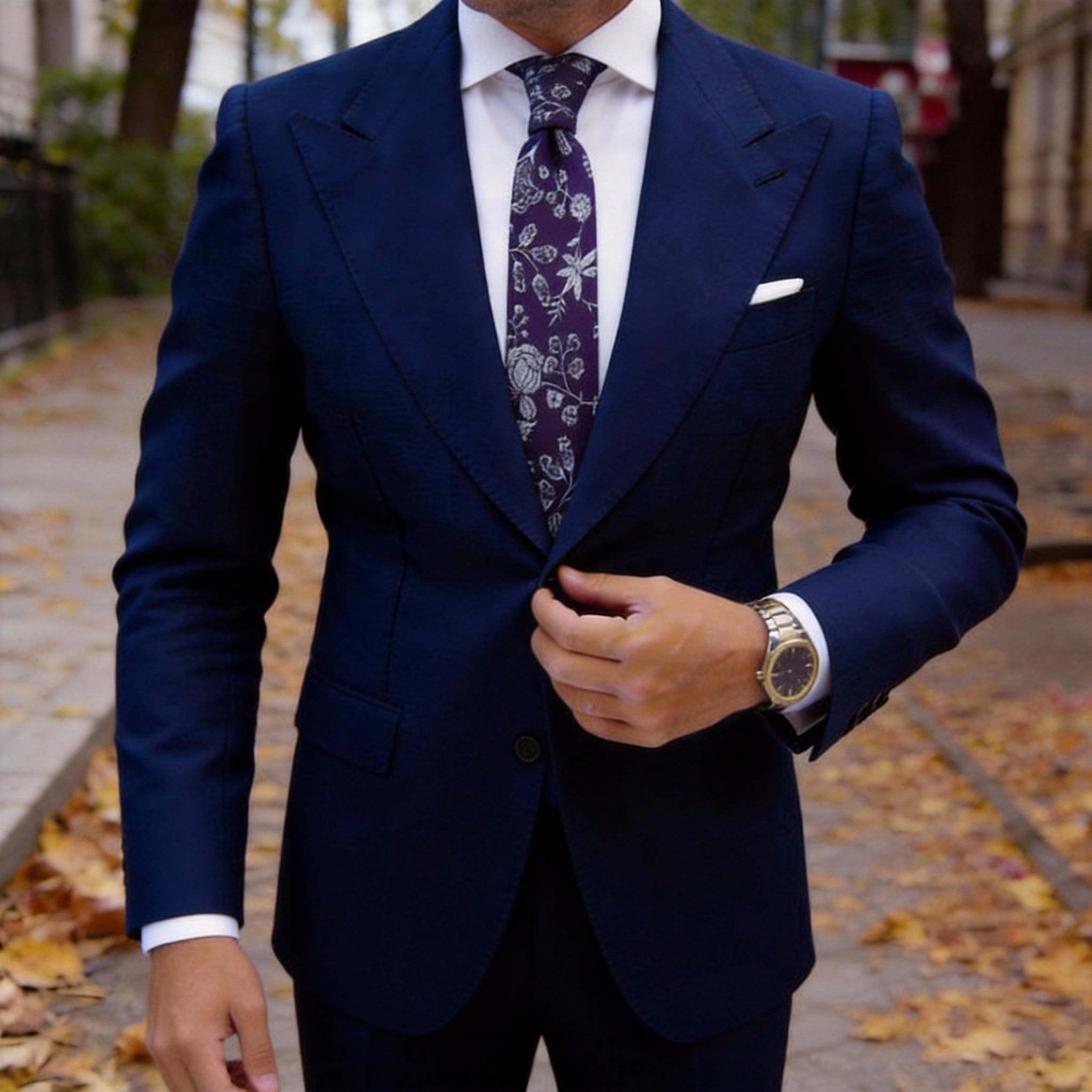 Purple Necktie with Purple Floral