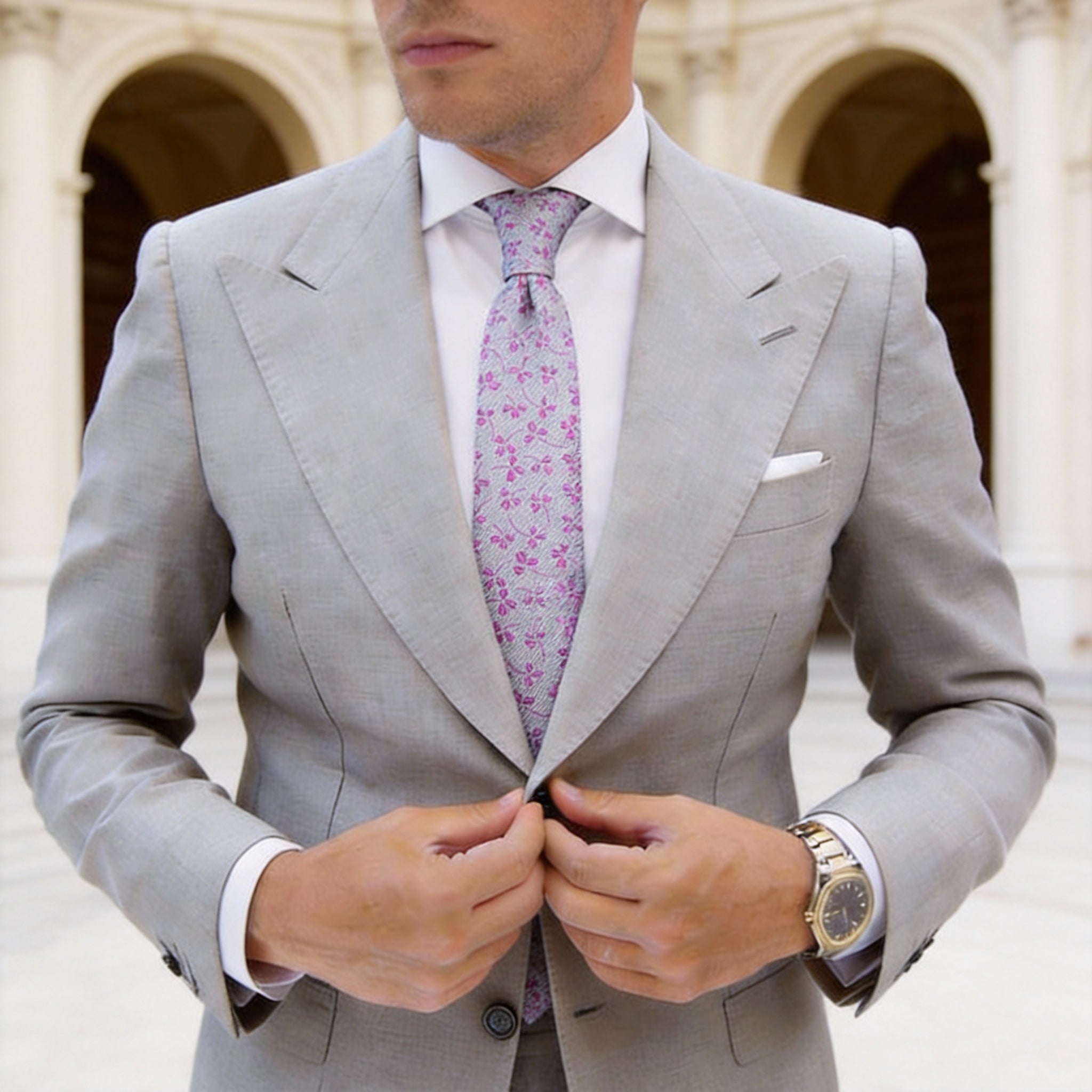 Light Purple With Small White Patterns Necktie