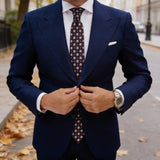 Dark Brown with White Check Necktie