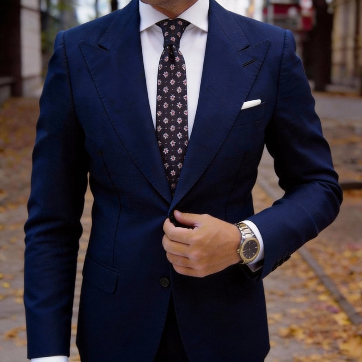 Dark Brown with White Check Necktie