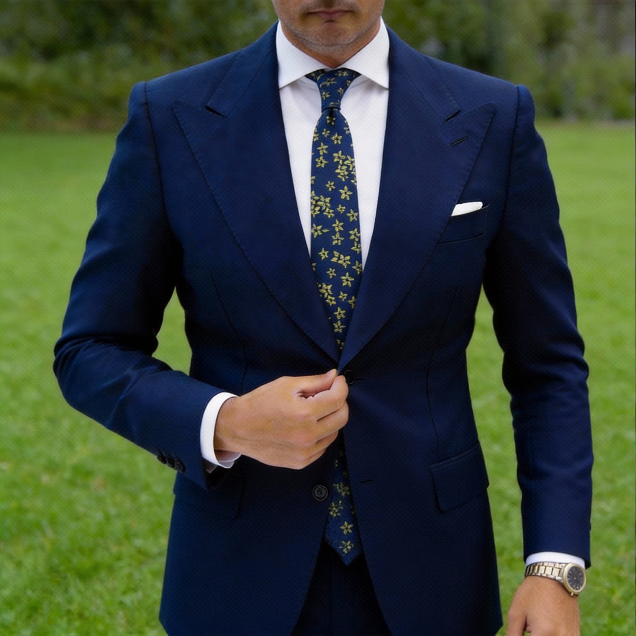 Dark Blue with White Polka Dots Necktie