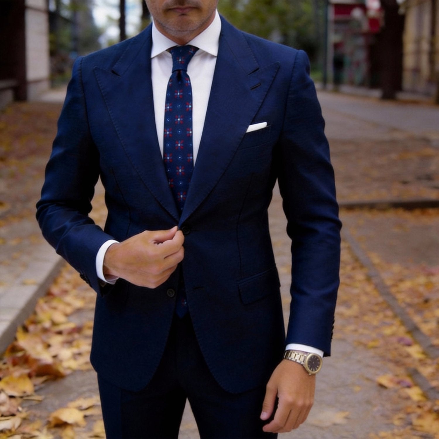 Blue With White Polka Dots Necktie