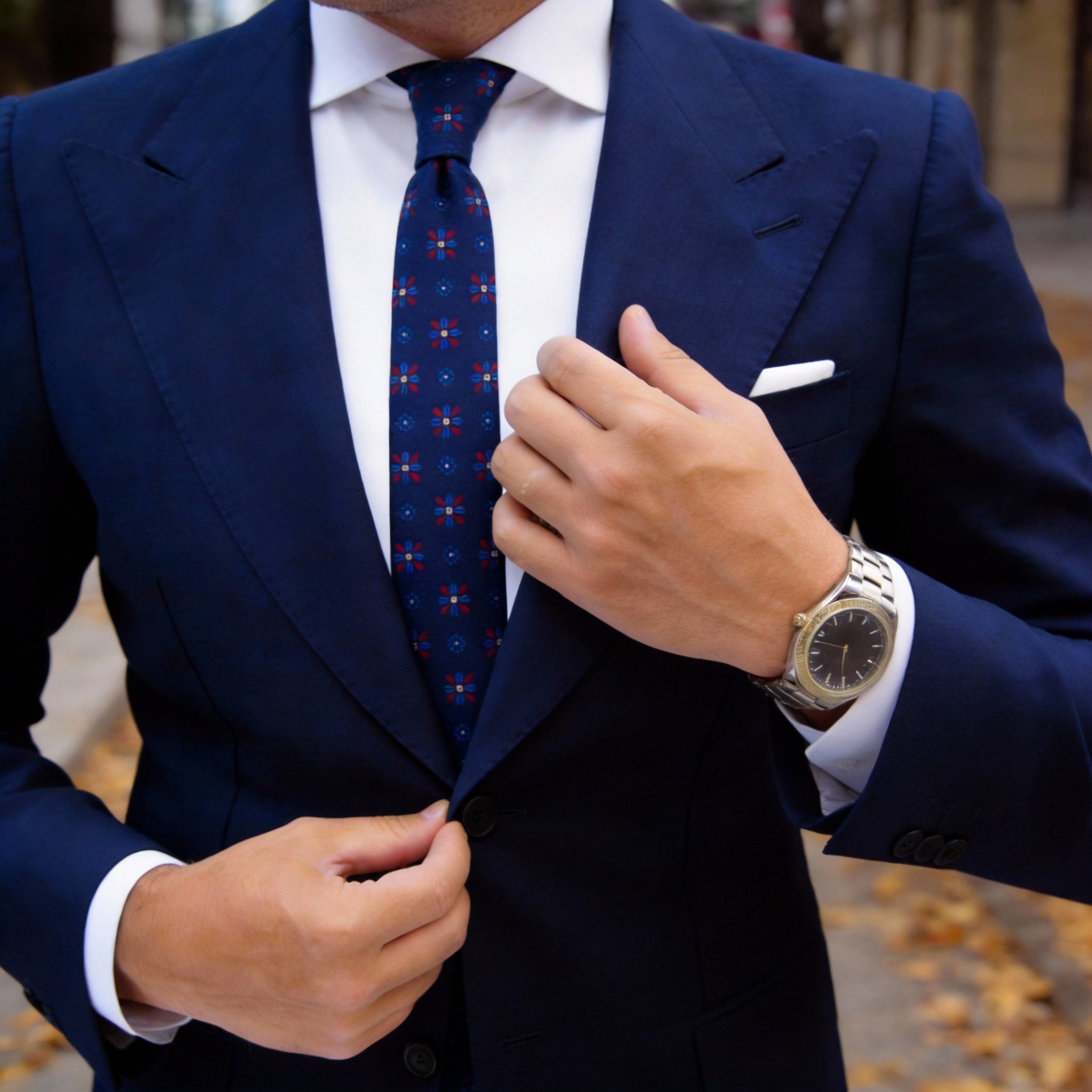 Blue With White Polka Dots Necktie
