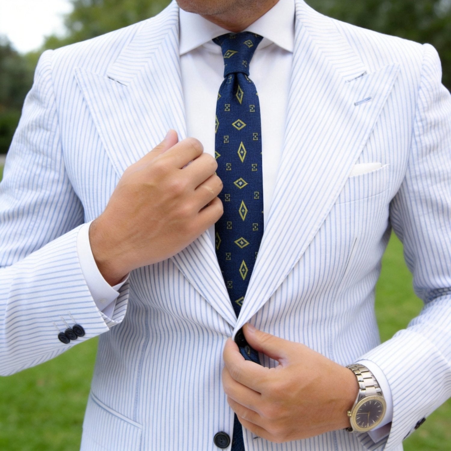 Navy Blue With White Polka Dots Necktie