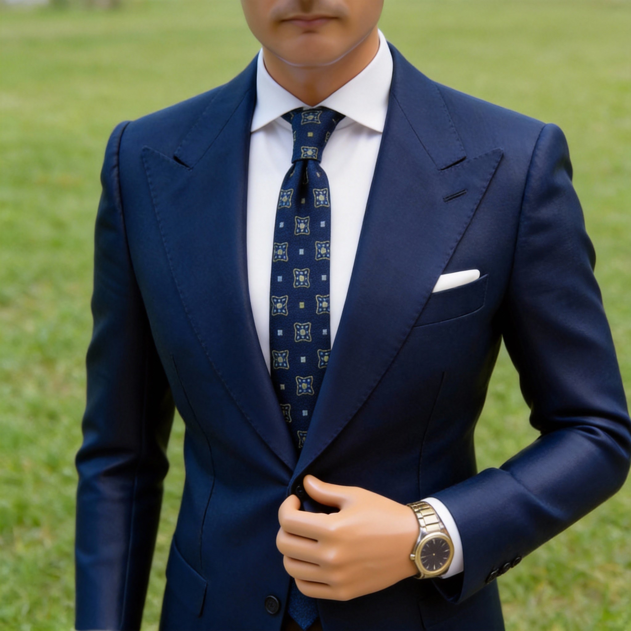 Navy Blue with White Polka Dot Necktie