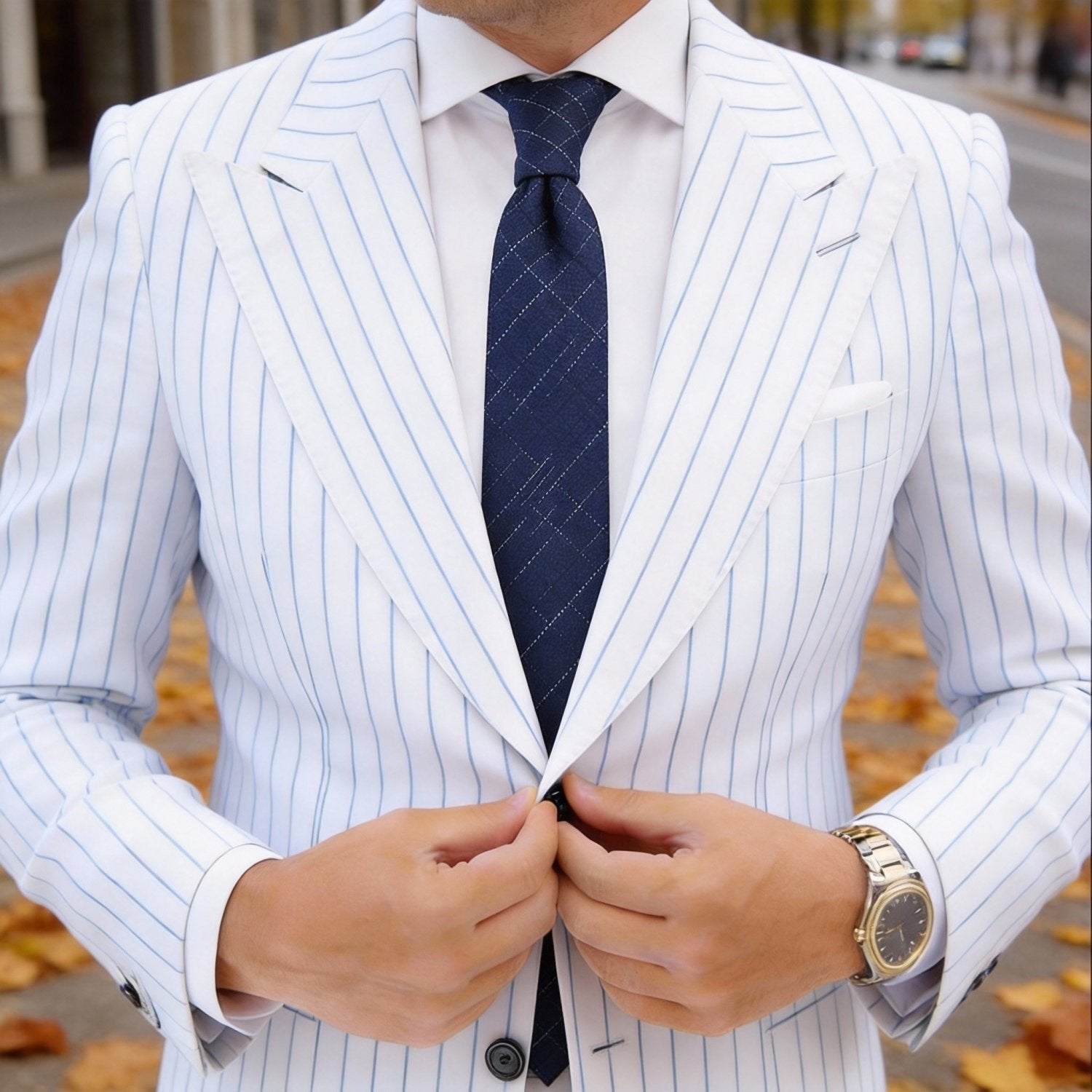 Dark Blue Solid Necktie