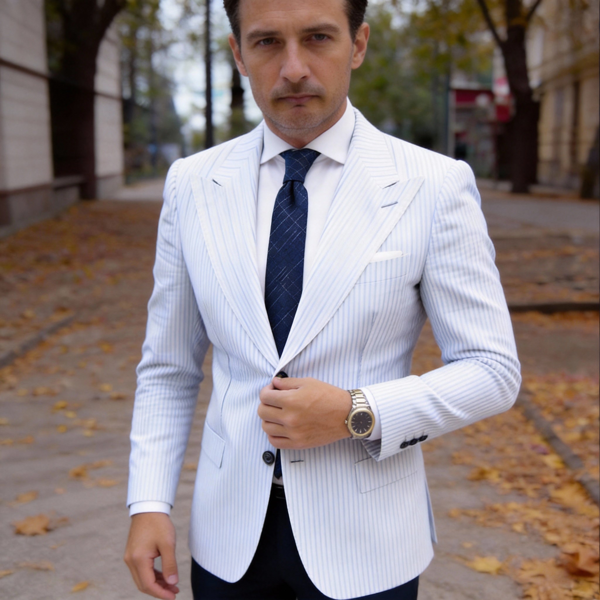 Dark Blue Solid Necktie