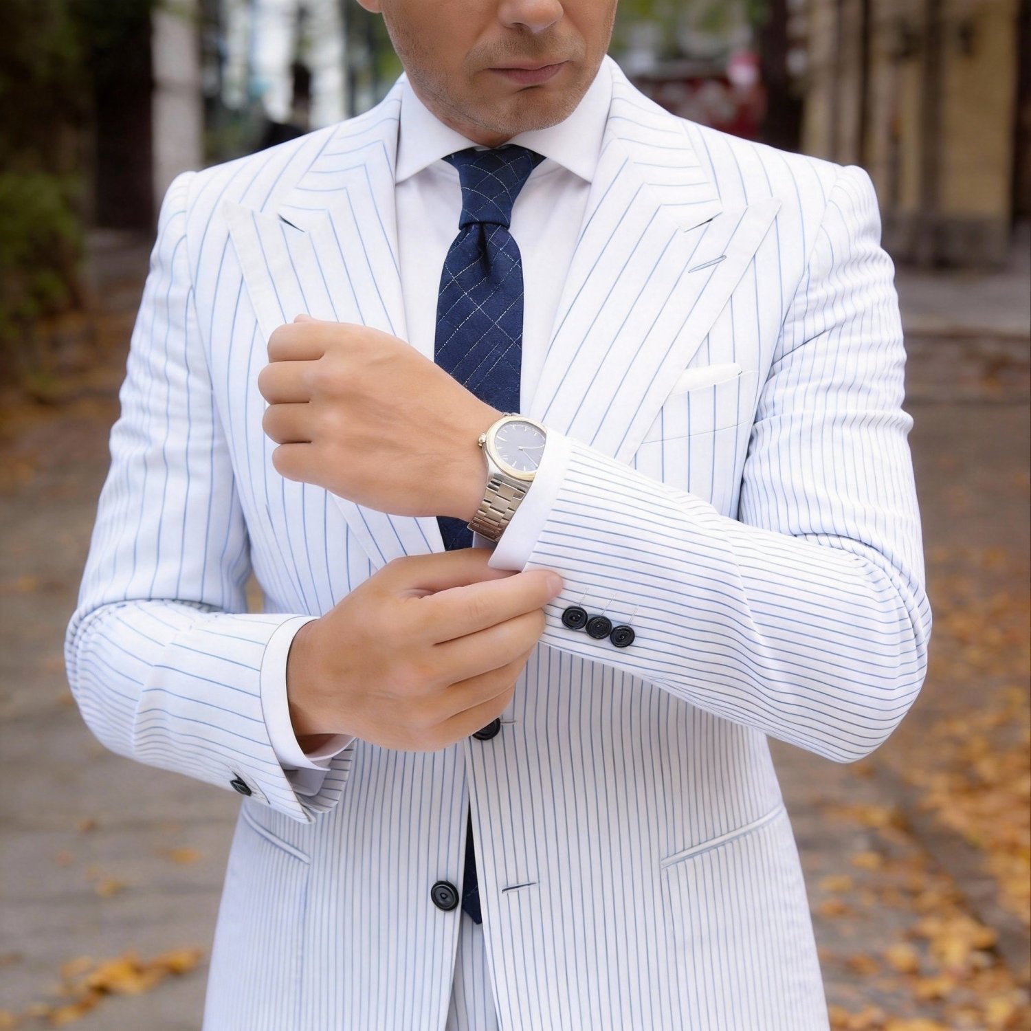 Dark Blue Solid Necktie