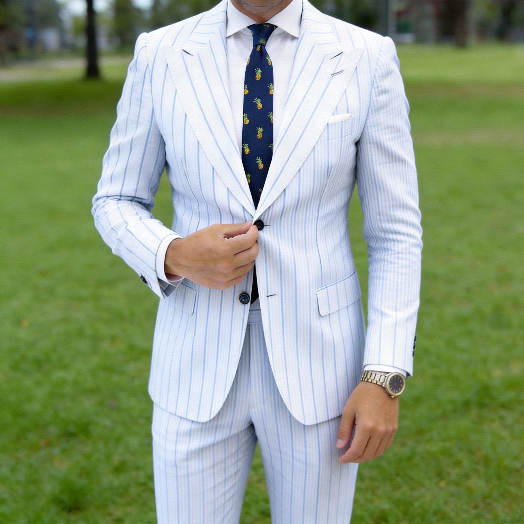 Blue With White Polka Dot Necktie