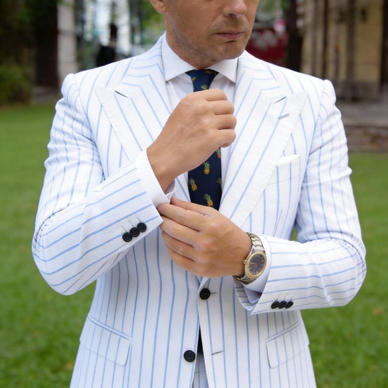 Blue With White Polka Dot Necktie