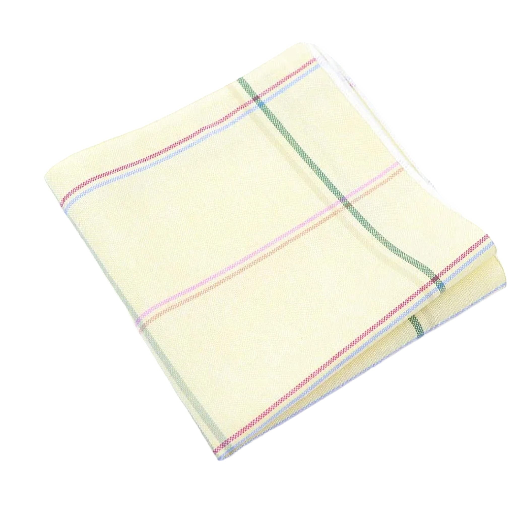 Beige Plaid Pocket Square