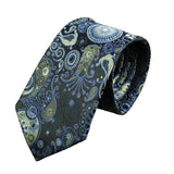 Black Blue Paisley Necktie
