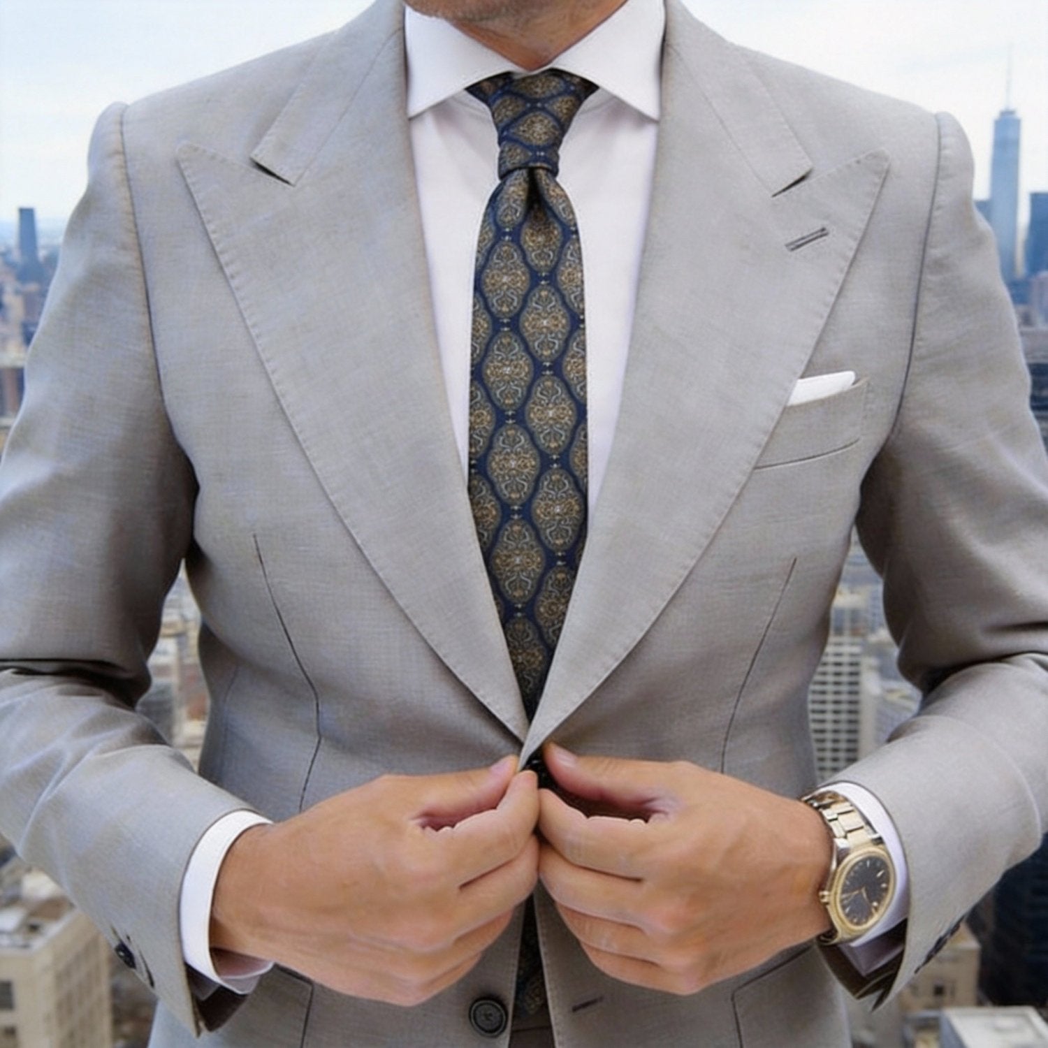 Dark Yellow with Black Checkered Necktie