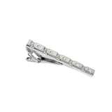 Silver Crystal Tie Clip