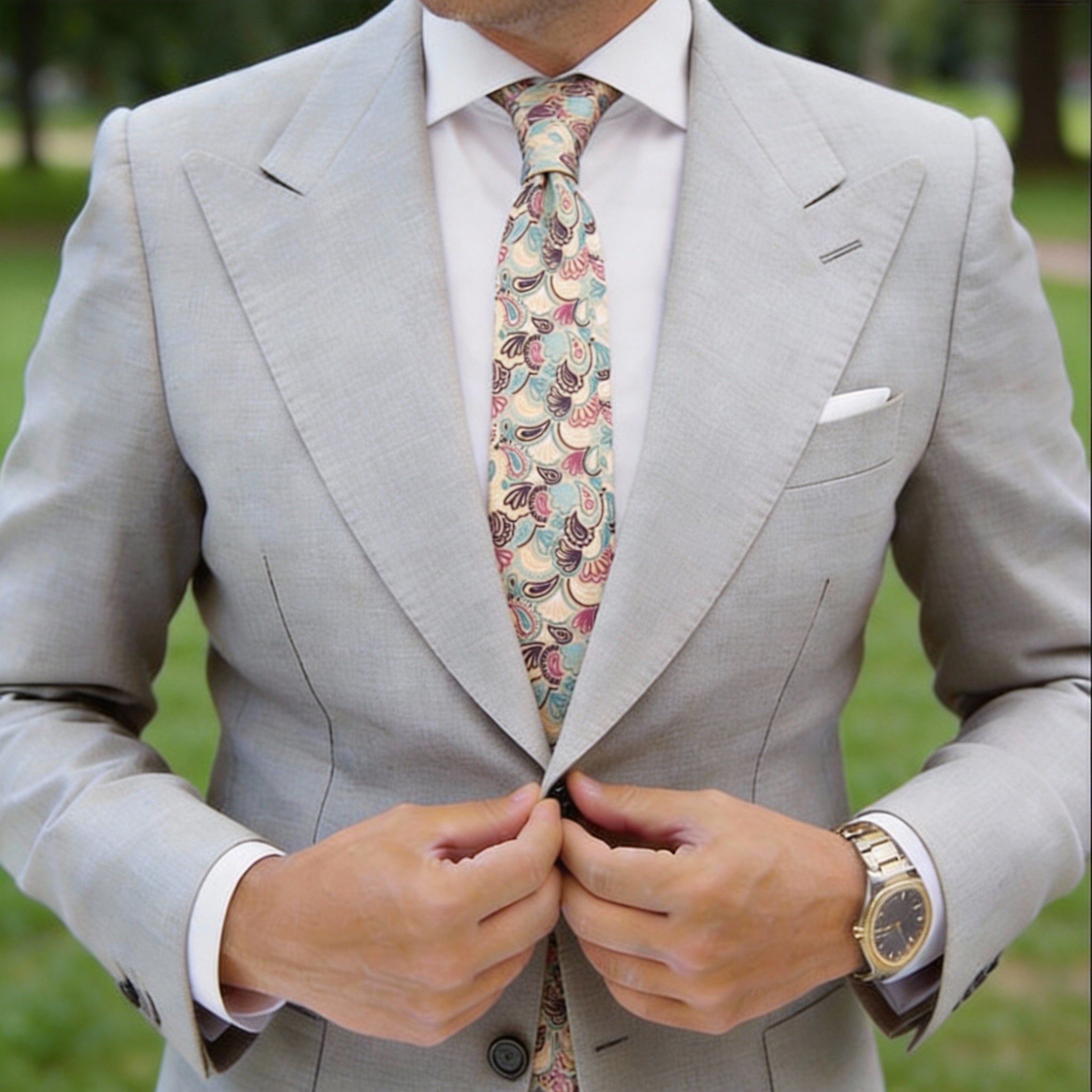 Brown With Pink Floral Necktie