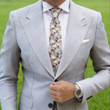 Brown With Pink Floral Necktie