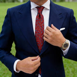 Red Necktie With White Small Dots