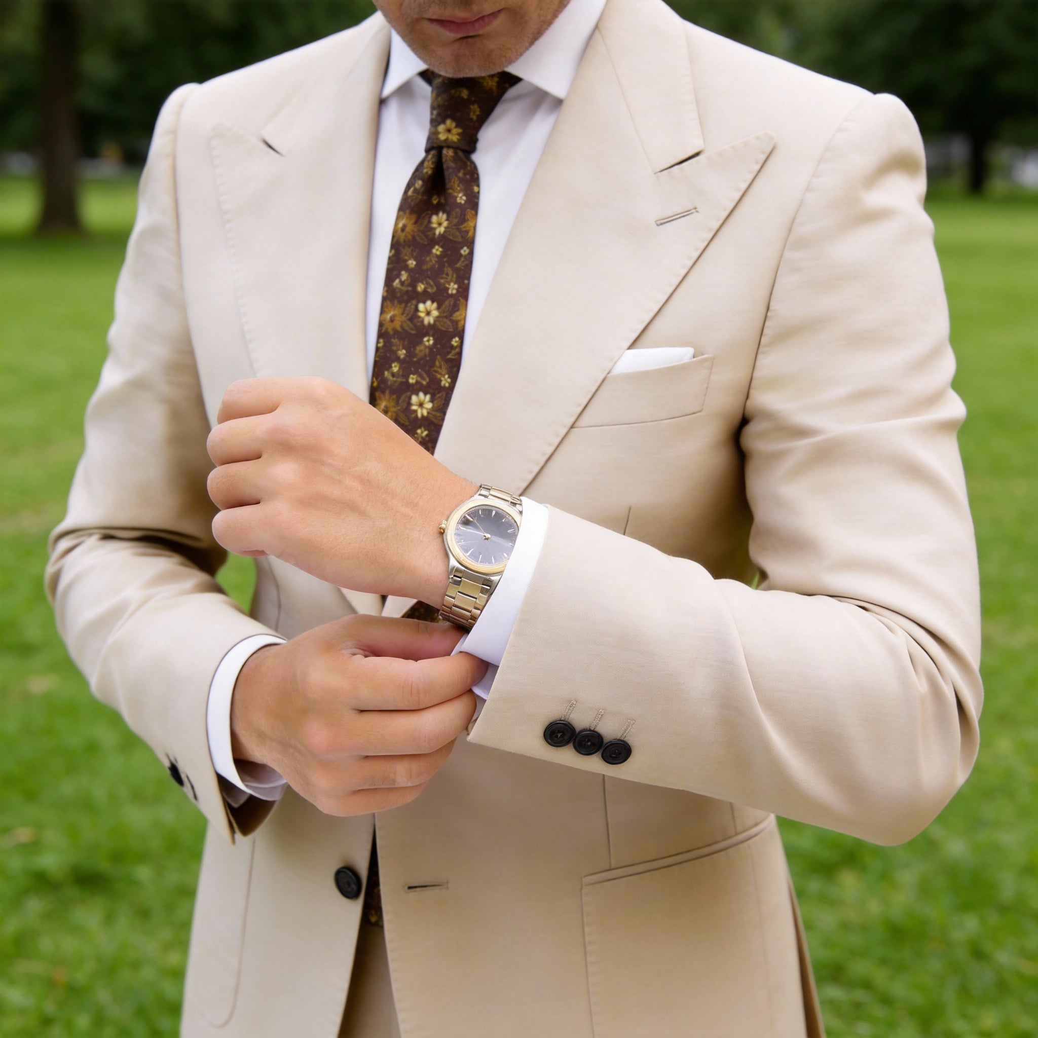 Brown with Abstract Pattern Necktie